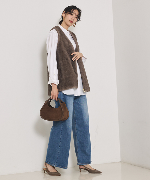 qualite（カリテ）の「ミンクライクファージレ/秋服/冬服/ファーベスト（ベスト・レディース・アイボリー/グレー系その他・フリー）」の7枚目の写真