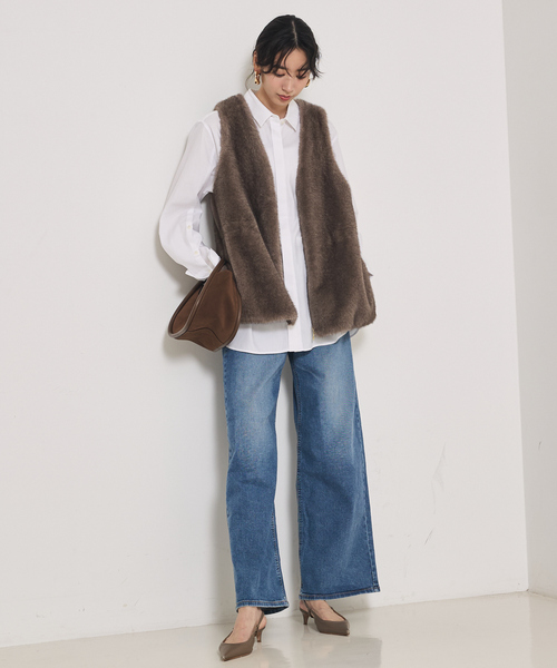 qualite（カリテ）の「ミンクライクファージレ/秋服/冬服/ファーベスト（ベスト・レディース・アイボリー/グレー系その他・フリー）」の9枚目の写真