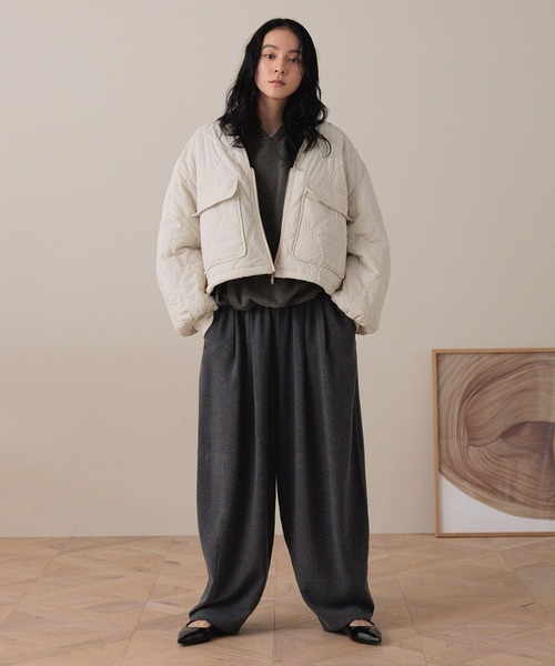 LOWRYS FARM（ローリーズファーム）の「キルティングショートブルゾン 579773（ブルゾン・レディース・グリーン/アイボリー/ブラック・FREE）」の16枚目の写真