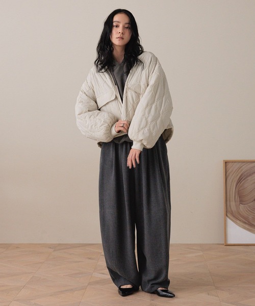 LOWRYS FARM（ローリーズファーム）の「キルティングショートブルゾン 579773（ブルゾン・レディース・グリーン/アイボリー/ブラック・FREE）」の17枚目の写真