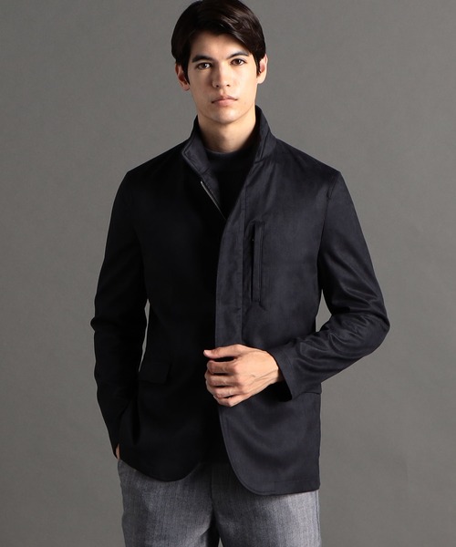 MONSIEUR NICOLE（ムッシュニコル）の「【ex/tra】KOMASUEDE スタンドカラージャケット（その他アウター・メンズ・ネイビー/グレー・LARGE/X-LARGE/MEDIUM）」の2枚目の写真