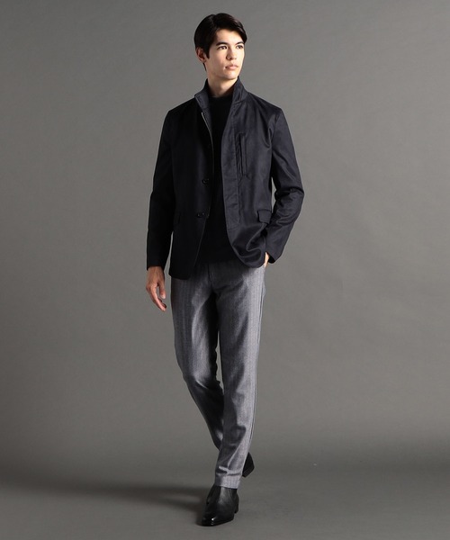 MONSIEUR NICOLE（ムッシュニコル）の「【ex/tra】KOMASUEDE スタンドカラージャケット（その他アウター・メンズ・ネイビー/グレー・LARGE/X-LARGE/MEDIUM）」の3枚目の写真