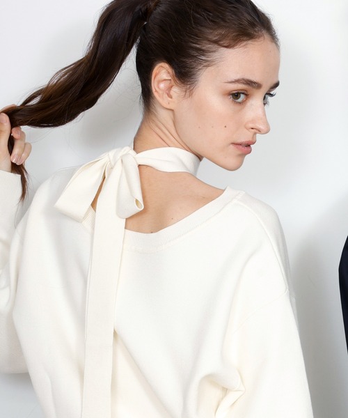 DRAW(ドロー) / チョーカーデザイン リボントップス（ニット/セーター