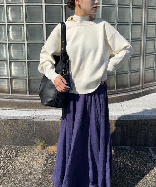 セール】DRAW(ドロー) / チョーカーデザイン リボントップス（ニット