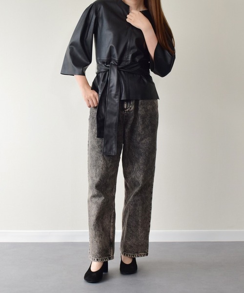 ANGEL ALARCON（アンヘルアラルコン）の「【ANGEL ALARCON】オブリークトウチャンキーヒールパンプス(D51102)（パンプス・レディース・ブラック/ブラック系その他・38/37/36/35）」の7枚目の写真