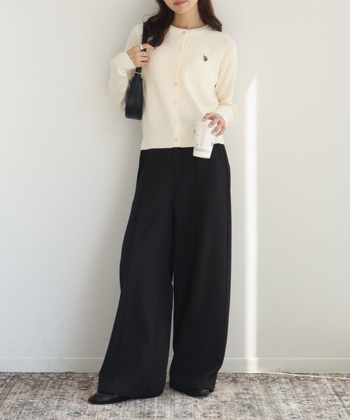 U.S. POLO ASSN.(ユーエスポロアッスン)の「【U.S. POLO ASSN./ユーエスポロアッスン】ロゴ刺繍 クルーネック ケーブルニット カーディガン(カーディガン/ボレロ・レディース・ブルー/グレー/アイボリー・LL/L/M)」の18枚目の写真