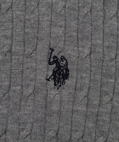 U.S. POLO ASSN.(ユーエスポロアッスン)の「【U.S. POLO ASSN./ユーエスポロアッスン】ロゴ刺繍 クルーネック ケーブルニット カーディガン(カーディガン/ボレロ・レディース・ブルー/グレー/アイボリー・LL/L/M)」の11枚目の写真