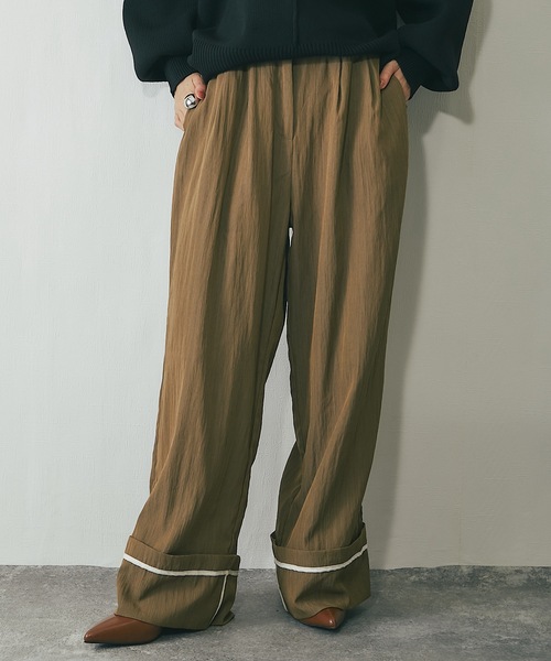 ANOTHER S(アナザーエス)の「リネンライク折り返しタックパンツ(その他パンツ・レディース・ブラウン/ベージュ/ブラック・FREE)」の21枚目の写真