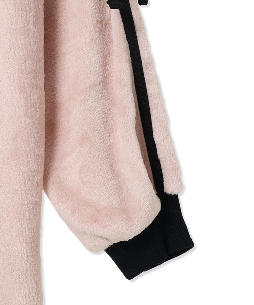 Amourire girl（アムリールガール）の「ラムフリース 袖リボンチュニックプルオーバー（スウェット・キッズ・ピンク/オフホワイト・160cm/150cm/140cm/130cm）」の8枚目の写真