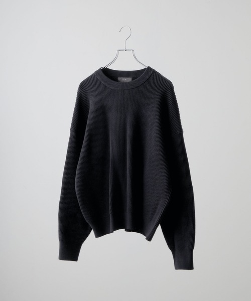 J.L.A.L. ETRE KNIT ブラックニット J.L.A.L. ETRE KNIT ブラックニット improves｜畦編み クルーネック