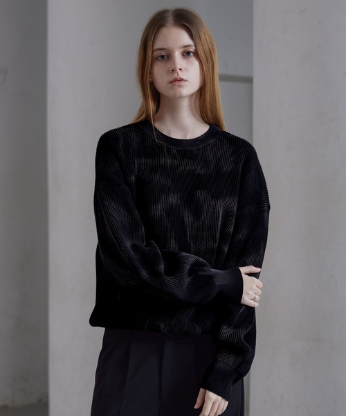 CLEL（クレイル）の「【CLEL】Basic/Spray Rib Knit Crew Neck Knit