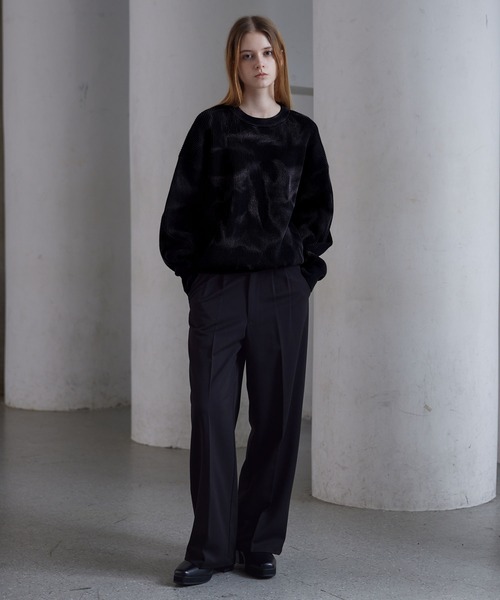 CLEL（クレイル）の「【CLEL】Basic/Spray Rib Knit Crew Neck Knit 
