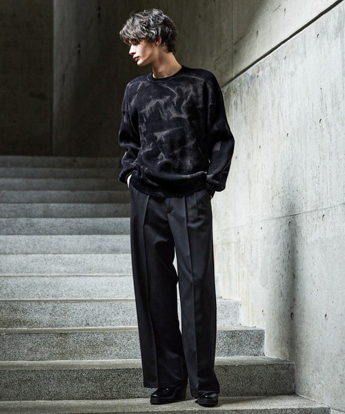 CLEL】Basic/Spray Rib Knit Crew Neck Knit / ベーシック/スプレー畦