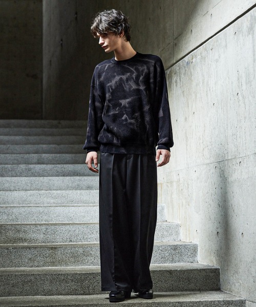 CLEL】Basic/Spray Rib Knit Crew Neck Knit / ベーシック/スプレー畦