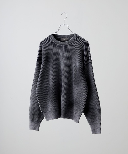 CLEL】Basic/Spray Rib Knit Crew Neck Knit / ベーシック/スプレー畦