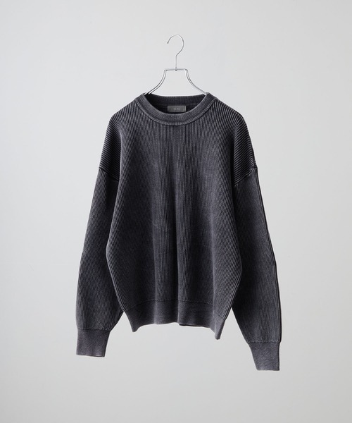 CLEL】Basic/Spray Rib Knit Crew Neck Knit / ベーシック/スプレー畦