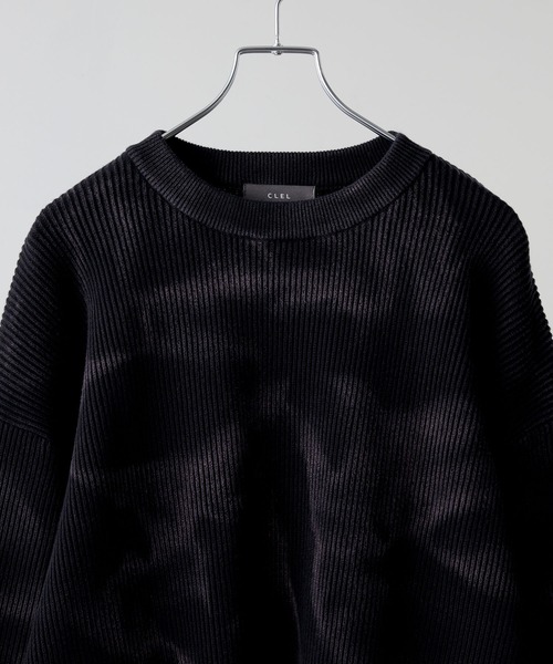 CLEL】Basic/Spray Rib Knit Crew Neck Knit / ベーシック/スプレー畦