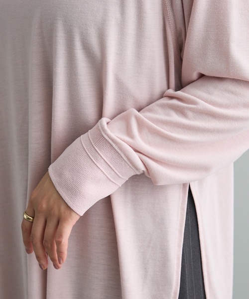 CRAFT STANDARD BOUTIQUE（クラフトスタンダードブティック）の「リブ切替ラグランチュニック（チュニック・レディース・ブラック/カーキ/ピンク・FREE）」の15枚目の写真