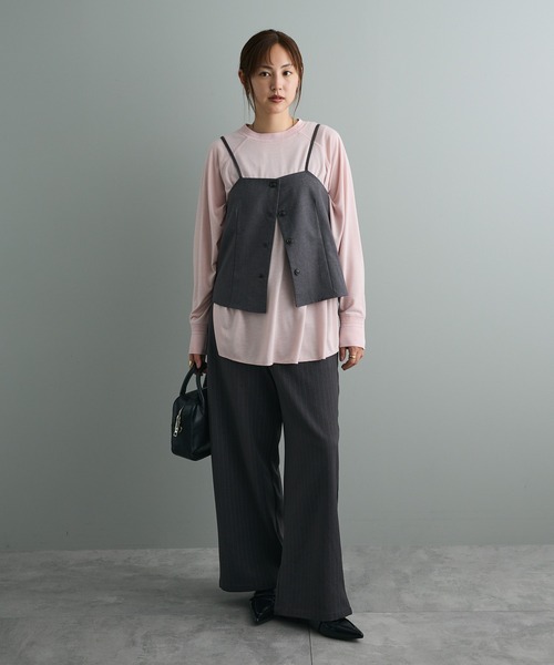 CRAFT STANDARD BOUTIQUE（クラフトスタンダードブティック）の「リブ切替ラグランチュニック（チュニック・レディース・ブラック/カーキ/ピンク・FREE）」の10枚目の写真