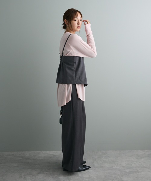 CRAFT STANDARD BOUTIQUE（クラフトスタンダードブティック）の「リブ切替ラグランチュニック（チュニック・レディース・ブラック/カーキ/ピンク・FREE）」の11枚目の写真