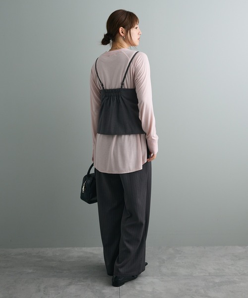 CRAFT STANDARD BOUTIQUE（クラフトスタンダードブティック）の「リブ切替ラグランチュニック（チュニック・レディース・ブラック/カーキ/ピンク・FREE）」の12枚目の写真