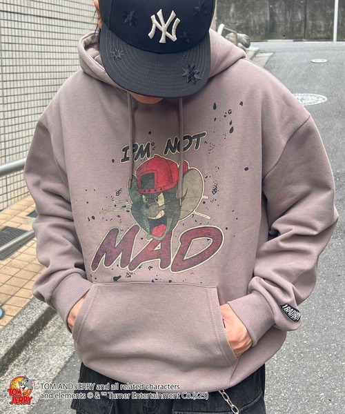 ILL'S(イルズ)の「【TOM&JERRY 】 トムとジェリー グランジ プリントパーカー バックプリント バックスタイルプリント 裏起毛 メンズ レディース ユニセックス(パーカー・メンズ・ブラック/ブラック系その他2/グレー系その他/ブラック系その他/ブラウン/パープル系その他/グレー系その他2/グリーン系その他2・M/L)」の6枚目の写真