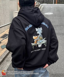 【TOM&JERRY 】 トムとジェリー グランジ プリントパーカー バックプリント バックスタイルプリント 裏起毛 メンズ レディース ユニセックス