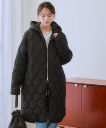 ADORE｜ソフトボンディングフーデットコート ゆったり ブラック ADORE