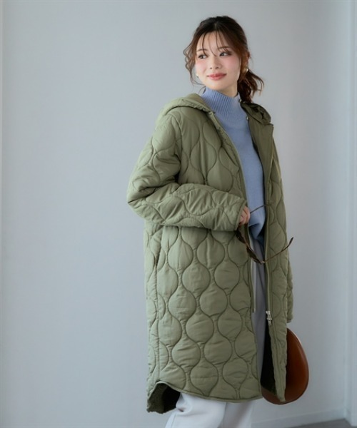 nissen（ニッセン）の「2WAYウェーブキルト裏ボアフーデットコート＜大きいサイズ有＞（その他アウター・レディース・モカ/チャコールグレー/ブラック/カーキ・S/M/L/LL/3L）」の17枚目の写真