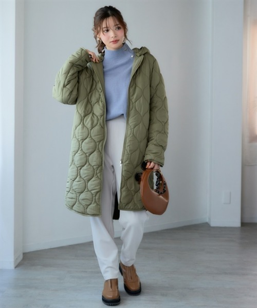 nissen（ニッセン）の「2WAYウェーブキルト裏ボアフーデットコート＜大きいサイズ有＞（その他アウター・レディース・モカ/チャコールグレー/ブラック/カーキ・S/M/L/LL/3L）」の20枚目の写真