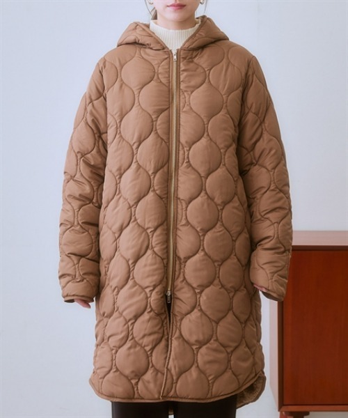 nissen（ニッセン）の「2WAYウェーブキルト裏ボアフーデットコート＜大きいサイズ有＞（その他アウター・レディース・モカ/チャコールグレー/ブラック/カーキ・S/M/L/LL/3L）」の21枚目の写真