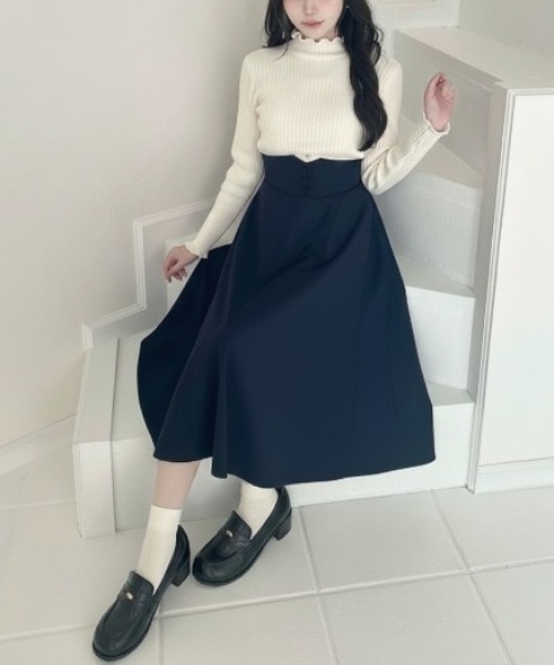 F i.n.t（フィント）の「【3サイズ展開】コルセットベルト2wayフレアースカート/fint フィント（スカート・レディース・グリーン/レッド/ネイビー・2/1/3）」の3枚目の写真