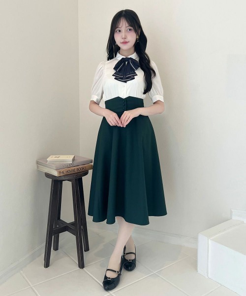 セール】【3サイズ展開】コルセットベルト2wayフレアースカート/fint