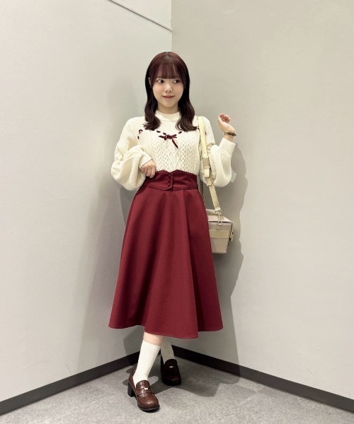 F i.n.t（フィント）の「【3サイズ展開】コルセットベルト2wayフレアースカート/fint フィント（スカート・レディース・グリーン/レッド/ネイビー・2/1/3）」の11枚目の写真