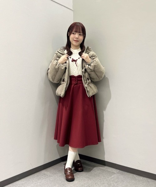 F i.n.t（フィント）の「【3サイズ展開】コルセットベルト2wayフレアースカート/fint フィント（スカート・レディース・グリーン/レッド/ネイビー・2/1/3）」の13枚目の写真