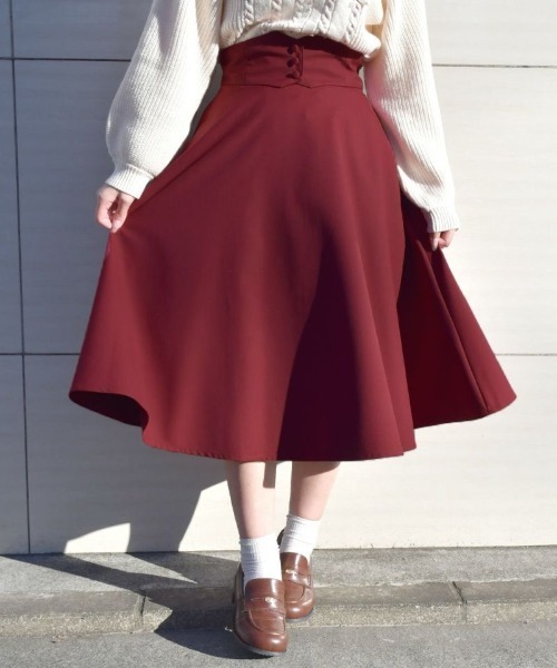 F i.n.t（フィント）の「【3サイズ展開】コルセットベルト2wayフレアースカート/fint フィント（スカート・レディース・グリーン/レッド/ネイビー・2/1/3）」の21枚目の写真