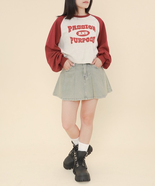 WOND(ウォンド)の「WOND/タックデニムミニスカパン(デニムスカート・レディース・インディゴブルー/ライトインディゴブルー・FREE)」の4枚目の写真