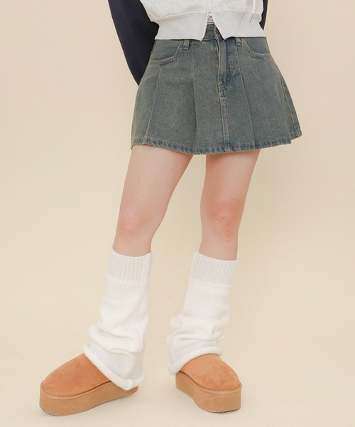 WOND(ウォンド)の「WOND/タックデニムミニスカパン(デニムスカート・レディース・インディゴブルー/ライトインディゴブルー・FREE)」の5枚目の写真