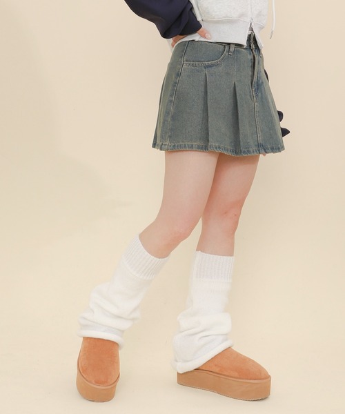 WOND(ウォンド)の「WOND/タックデニムミニスカパン(デニムスカート・レディース・インディゴブルー/ライトインディゴブルー・FREE)」の7枚目の写真