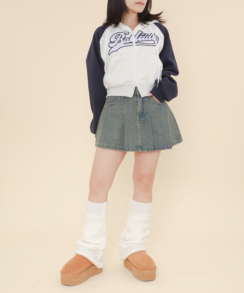 WOND(ウォンド)の「WOND/タックデニムミニスカパン(デニムスカート・レディース・インディゴブルー/ライトインディゴブルー・FREE)」の8枚目の写真