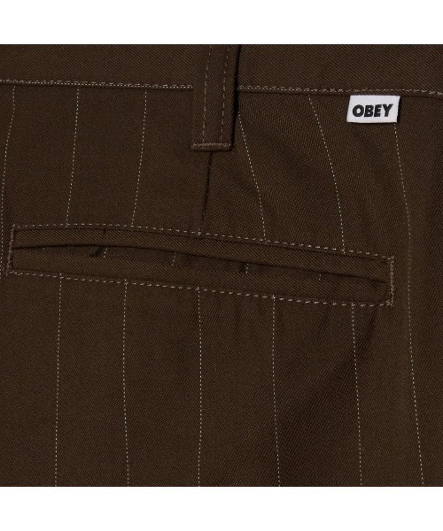OBEY(オベイ)の「OBEY DEAN STRIPE PLEATED PANT(オベイ ディーン ストライプ プリーテッド パンツ)(スラックス・メンズ・ブラウン系/ネイビー系・30/32/34)」の5枚目の写真