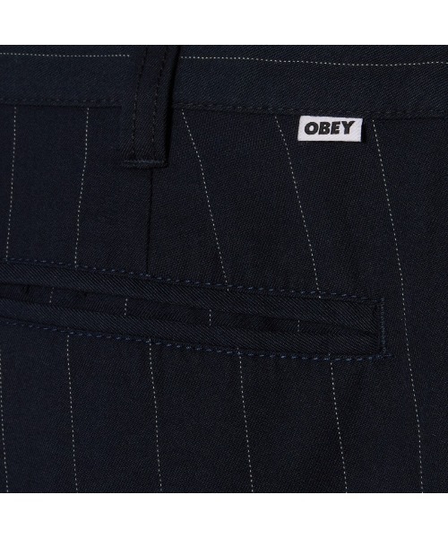 OBEY(オベイ)の「OBEY DEAN STRIPE PLEATED PANT(オベイ ディーン ストライプ プリーテッド パンツ)(スラックス・メンズ・ブラウン系/ネイビー系・30/32/34)」の3枚目の写真