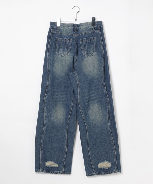 LAND MUSEUM(ランドミュージアム)の「LAND MUSEUM/WAVY ジーンズ(デニムパンツ・メンズ・ブルー/ブラック・LARGE/MEDIUM)」の9枚目の写真