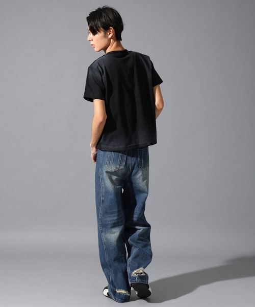 LAND MUSEUM(ランドミュージアム)の「LAND MUSEUM/WAVY ジーンズ(デニムパンツ・メンズ・ブルー/ブラック・LARGE/MEDIUM)」の13枚目の写真