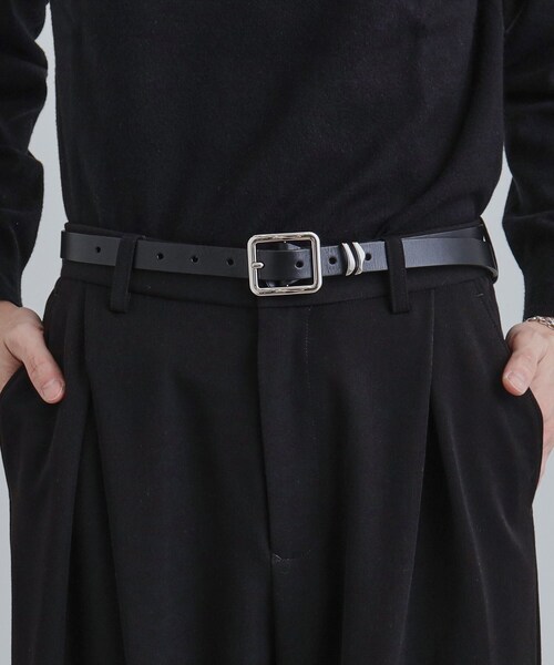 tk.TAKEO KIKUCHI（ティーケータケオキクチ）の「スクエアバックルロングベルト（ベルト・メンズ・ブラック・00）」の6枚目の写真