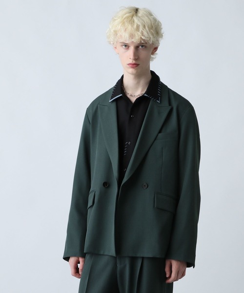 HARE(ハレ)の「【WEB限定 SET UP対応】ポリエステルイージーギャバジャケット*ワイドパンツ(HARE)(セットアップ・メンズ・グリーン/ブラック/グレー・SMALL/MEDIUM)」の19枚目の写真