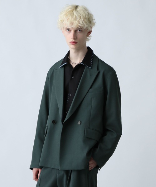 HARE(ハレ)の「【WEB限定 SET UP対応】ポリエステルイージーギャバジャケット*ワイドパンツ(HARE)(セットアップ・メンズ・グリーン/ブラック/グレー・SMALL/MEDIUM)」の20枚目の写真