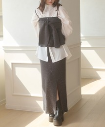 sequins slit knit skirt / スパンコールスリットニットスカート