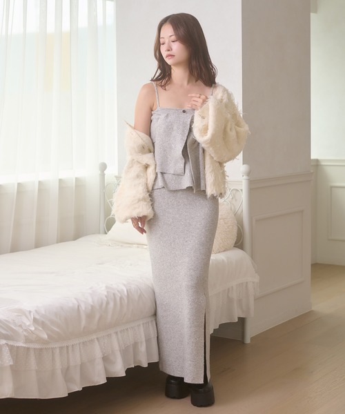 Ambre Neige(アンブルネージュ)の「sequins slit knit skirt / スパンコールスリットニットスカート(スカート・レディース・ナチュラル/チャコールグレー・FREE)」の15枚目の写真