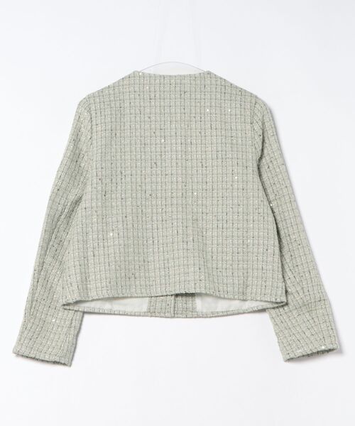 Ritzy（リッツィー）の「ゴールドボタン ノーカラーツィードジャケット（ノーカラージャケット・レディース・ミント/ホワイト・M/L）」の16枚目の写真